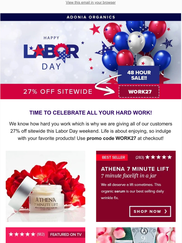 😎 Exclusive Labor Day Sale ~ Adonia Organics