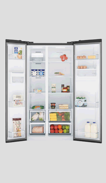 WESTINGHOUSE 619L SIDE BY SIDE REFRIGERATOR, DARK WITH WATER DISPENSER WSE6640BA