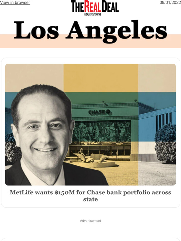 therealdeal MetLife wants 150M for Chase bank portfolio across state