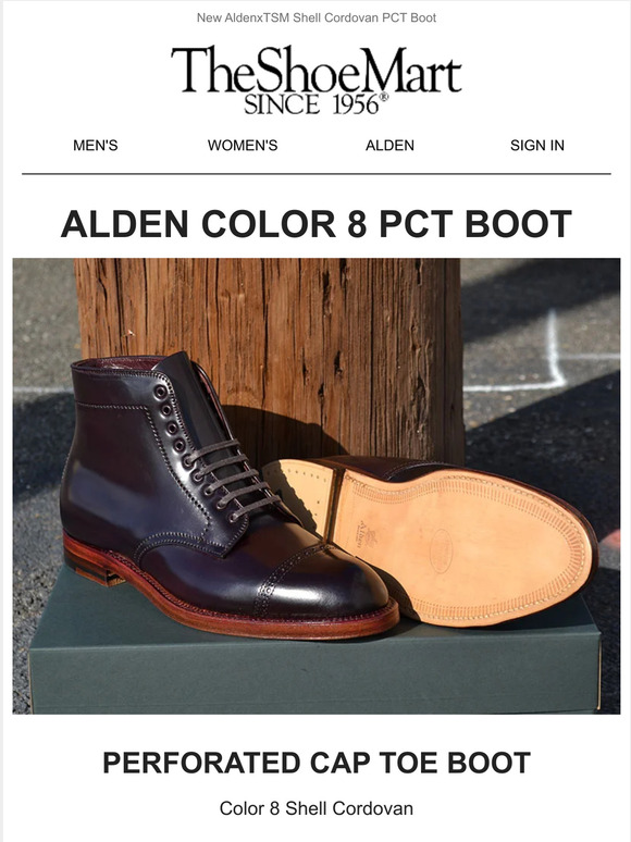alden perforated cap toe boot