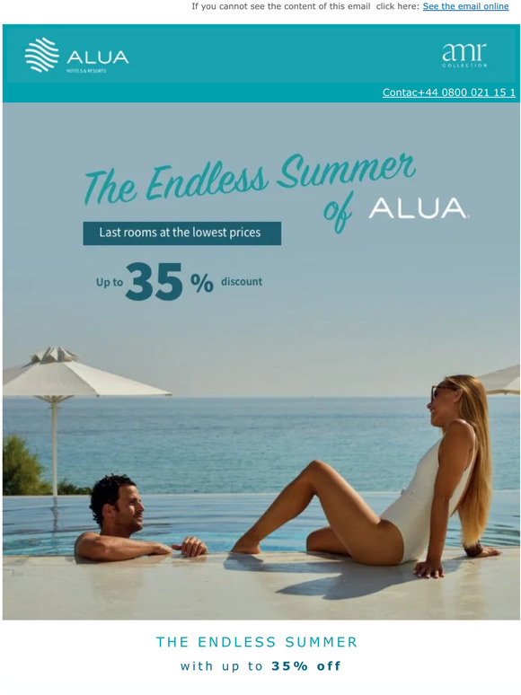 Last days of the Alua Summer. Book your getaway break