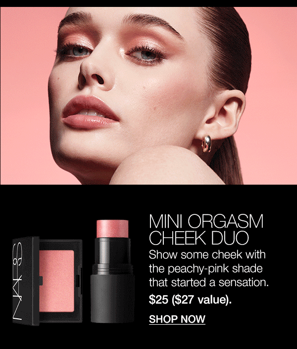 Mini Orgasm Cheek Duo features the peachy-pink shade that started a sensation.