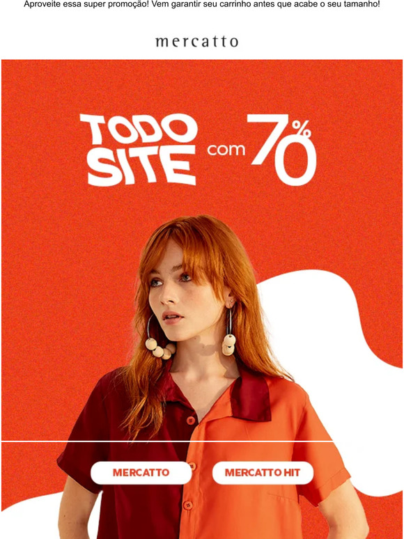 Todo o site com 70%! Corre!
