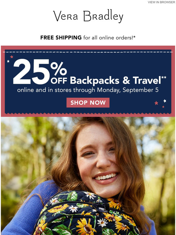 Vera Bradley (BCM second) Prep for your next trip with 25 off