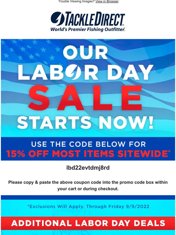 Tackle Direct 📢 Labor Day Coupon Inside! Milled