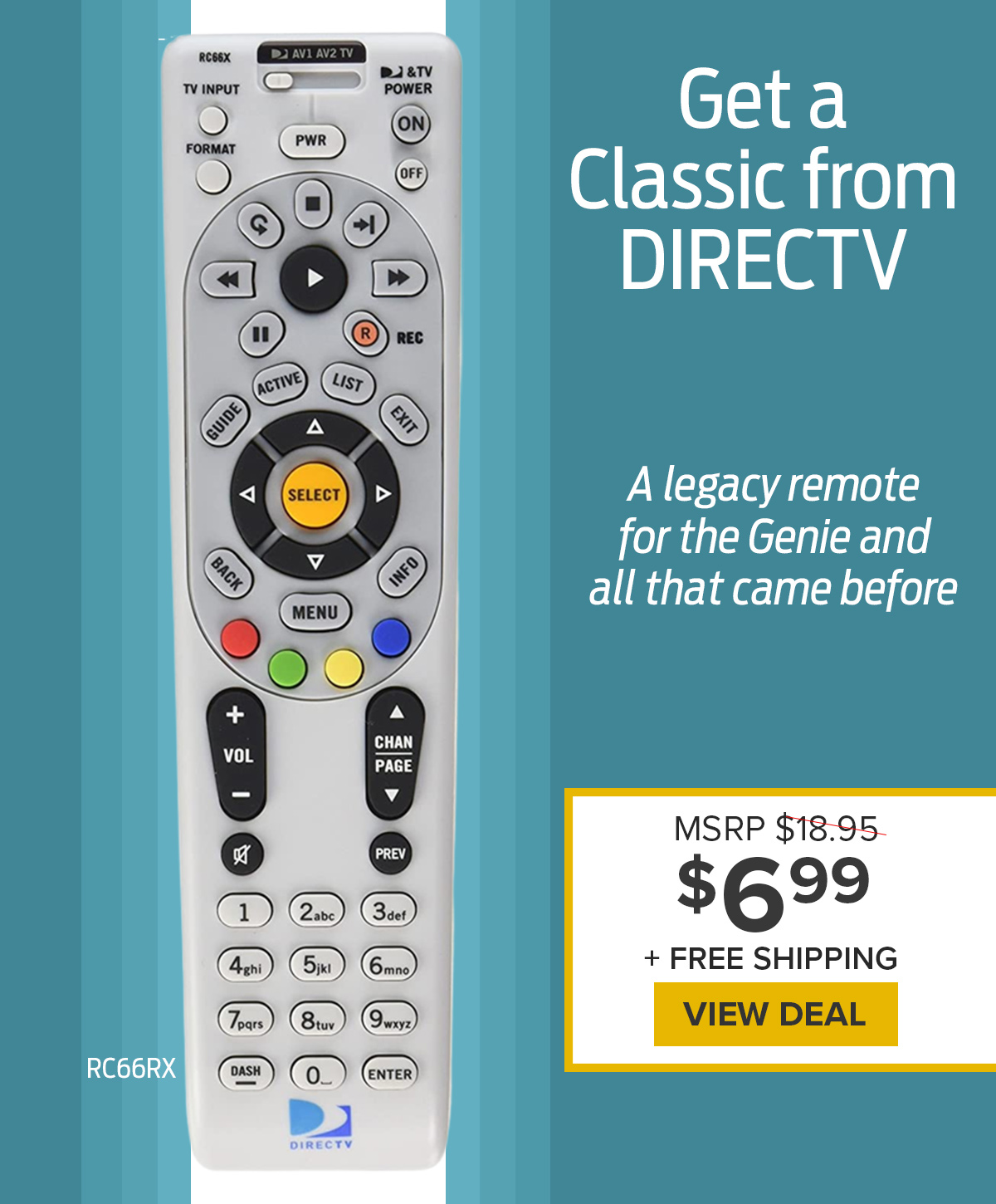 Solid Signal DIRECTV's Classic RF Remote is 6.99 at Solid Signal Milled