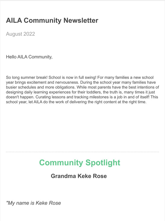August 2022 Community Email