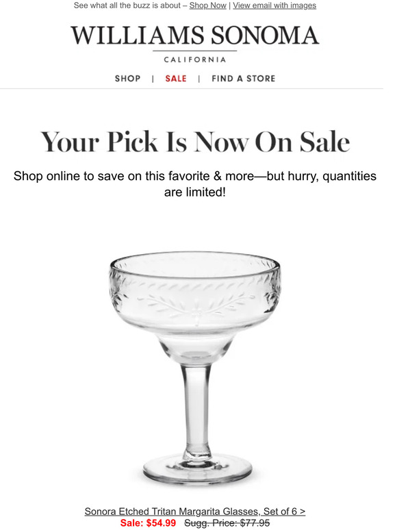 Pottery Barn Kids Good news! Sonora Outdoor Etched Tritan Margarita