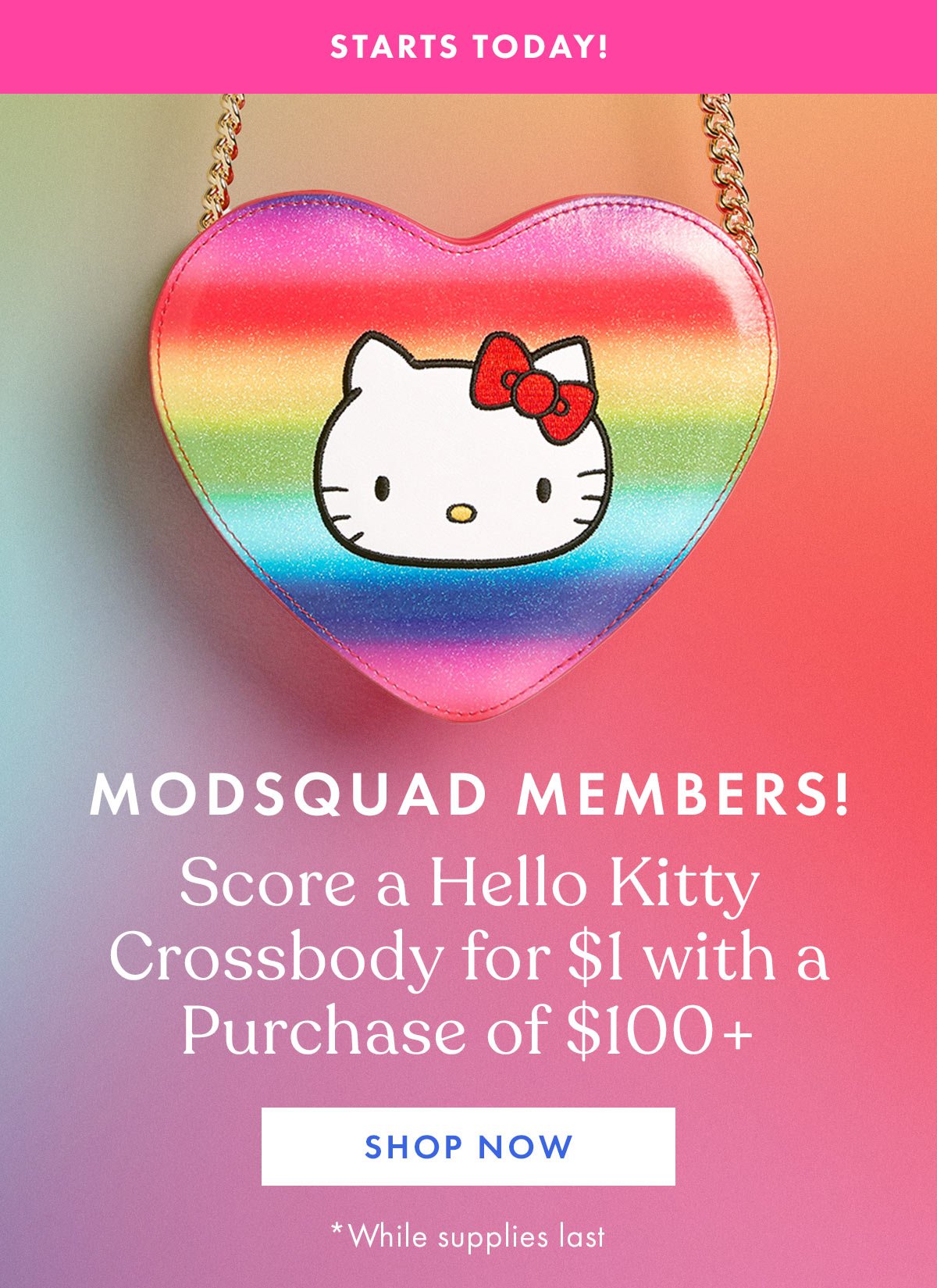 ModSquad Members! | Score a Hello Kitty Crossbody for $1 with a Purchase of $100+