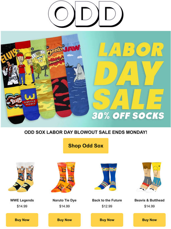 ODD SOX LABOR DAY SUMMER BLOWOUT SALE ENDS MONDAY!