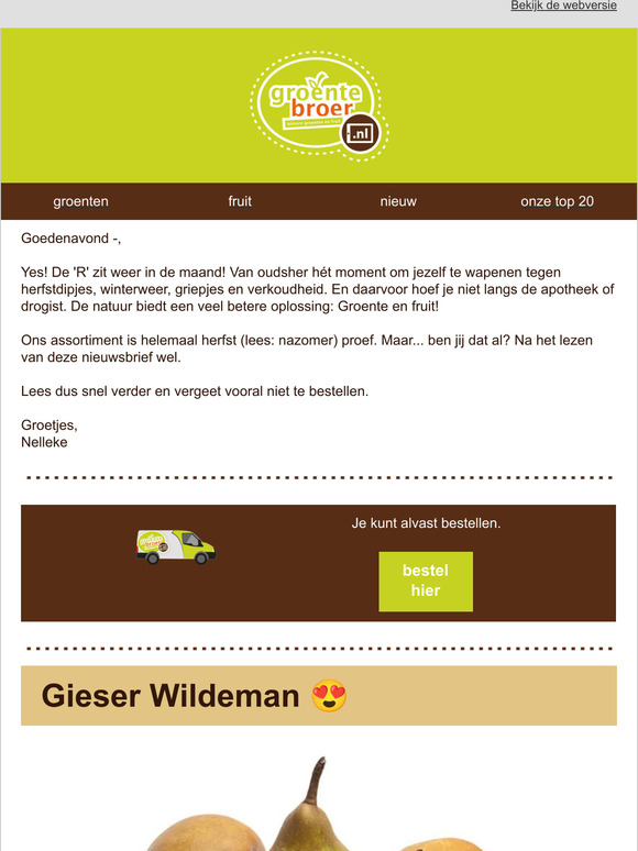 Groentebroer NL Hoera! De R zit weer in de maand! Milled