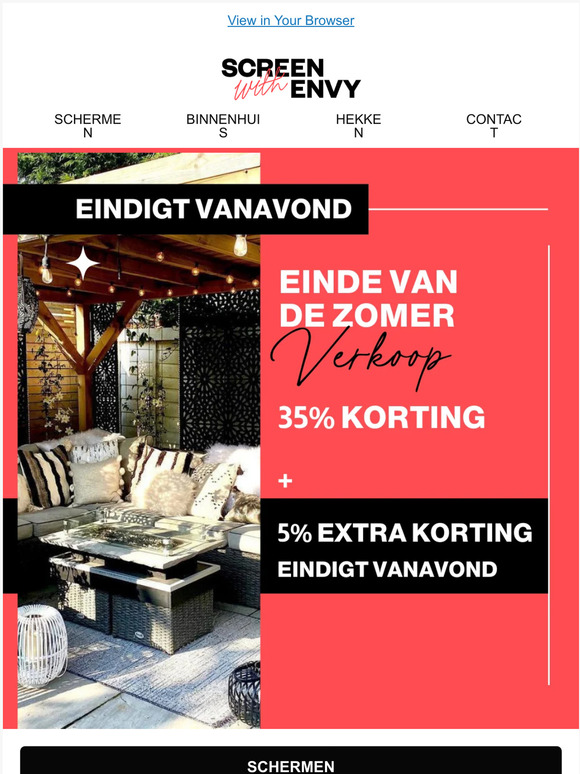Uitverkoop eindigt vanavond!