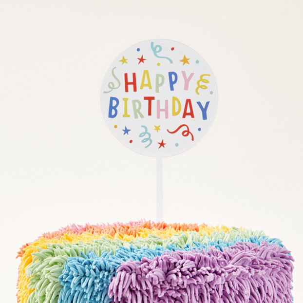 Happy birthday cake topper $3.50.