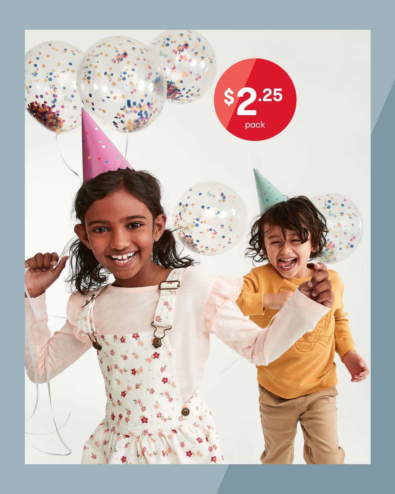6 pack confetti balloons $2.25.