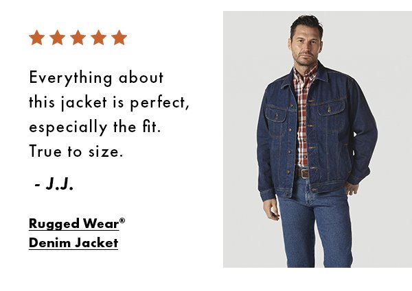 Rugged Wear Denim Jacket. Everything about this jacket is perfect, especially the fit. True to size. - J.J.