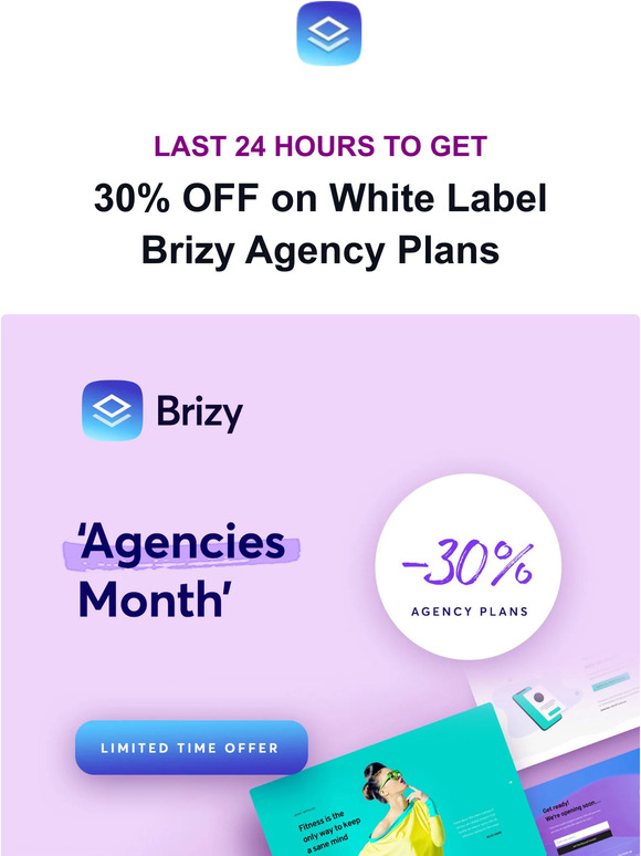 LAST 24h to Get 30% OFF on Brizy White Label plans