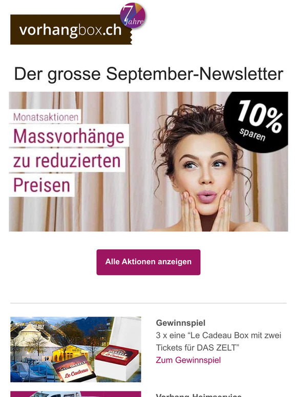 💫Gewinnspiel DAS ZELT ✨ 10% Rabatt auf ausgesuchte Massvorhänge 😍 Kostenlose Vorhang-Heimberatung