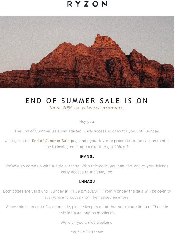 End of Summer Sale is on