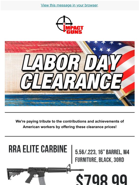 Labor Day Brings Clearance Prices!