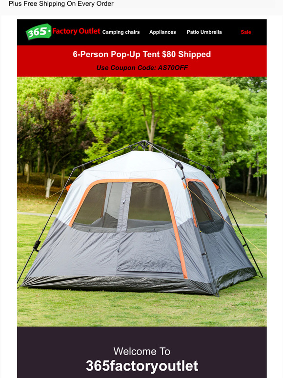 Did you hear this? 6-Person Pop-Up Tent $80 Shipped for a few days only
