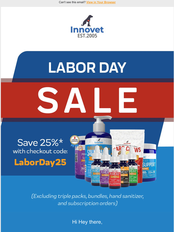 25% Off Labor Day Sale