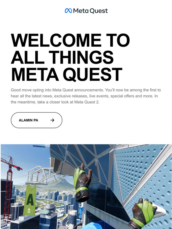 Your Oculus newsletter confirmation