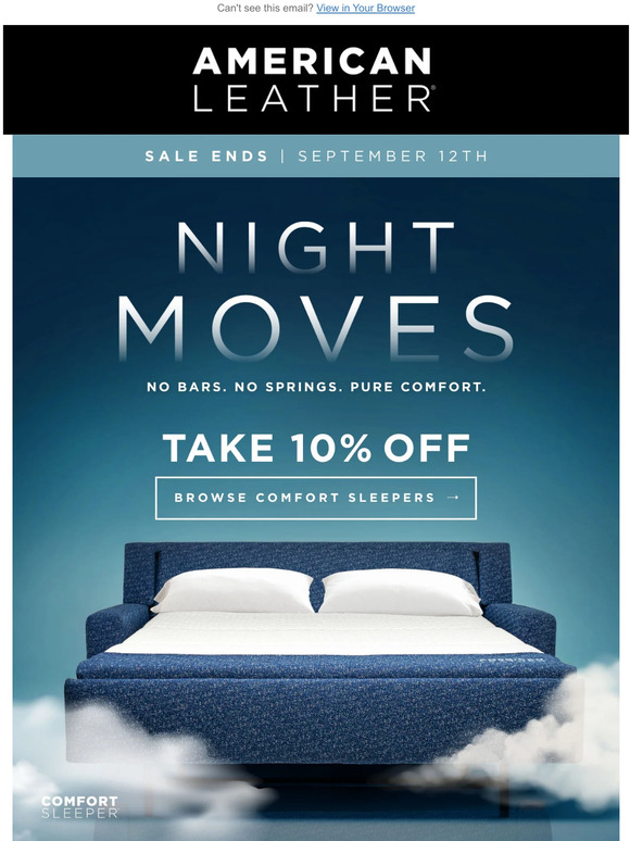 American Leather The Comfort Sleeper sale is ending soon Milled
