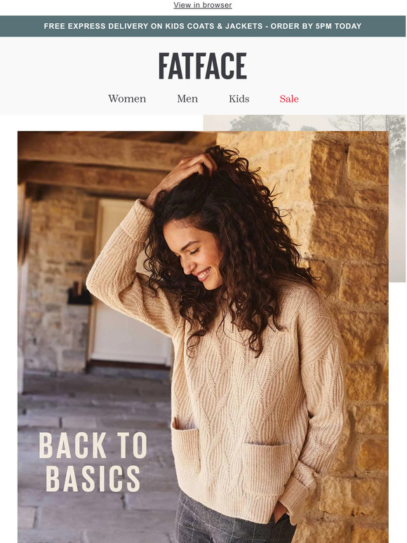 Fat Face UK Back to Basics Milled