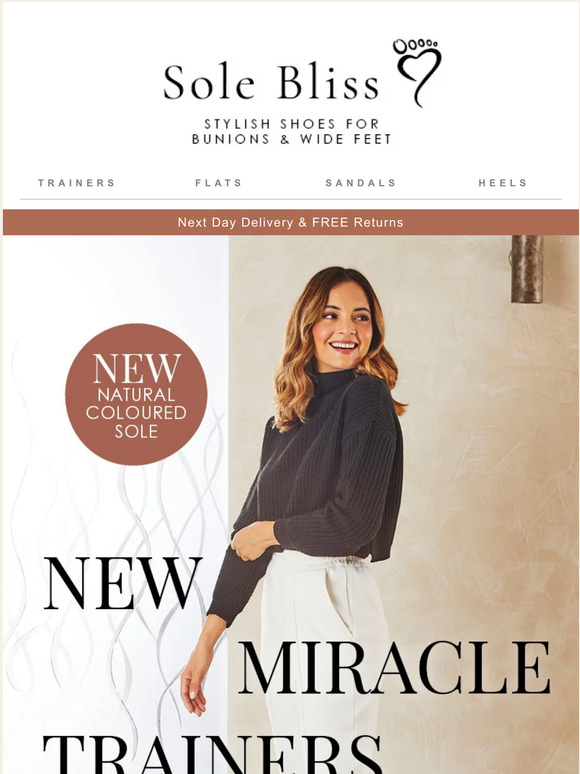 Sole Bliss Exciting NEW Colours in Miracle Trainers! Milled