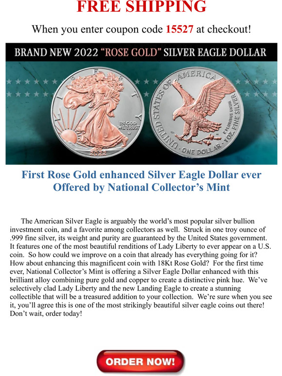 2022 .24 Pure Gold Morgan $5 Coin - National Collector's Mint