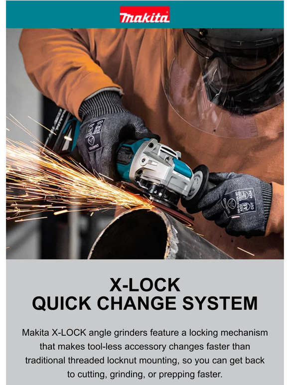 Makita XLock Grinders and Accessories Milled