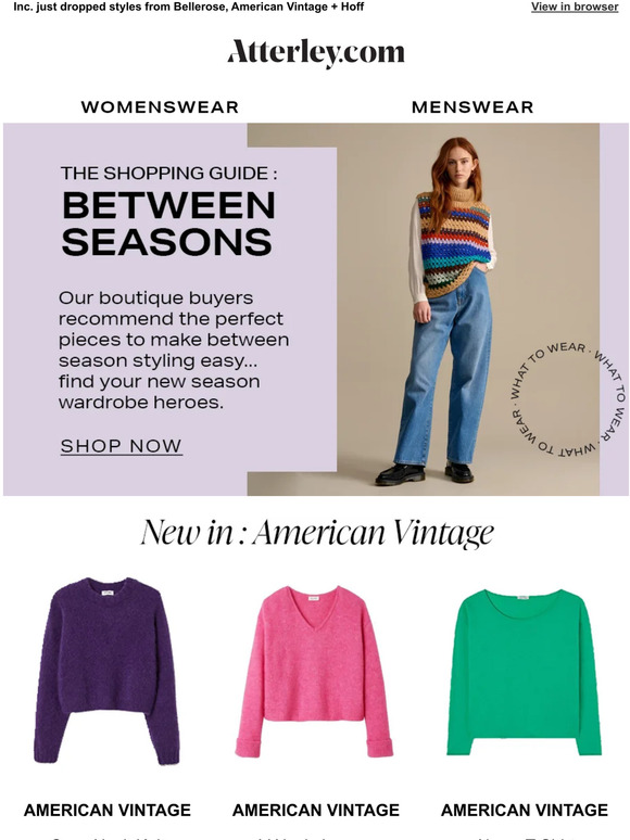﻿The shopping guide : what to wear between seasons