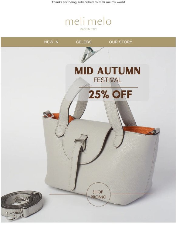 Meli Melo Handbags Sitewide Sale 25% Off