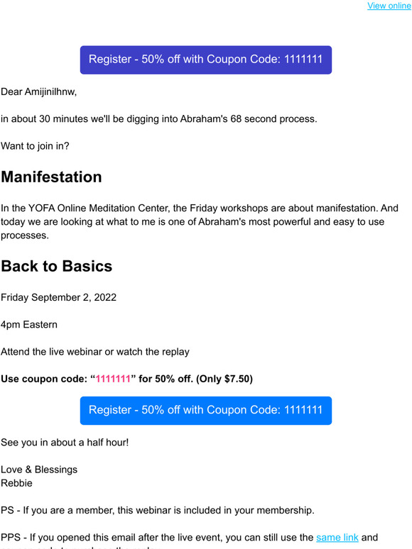 Manifestation - Today - 4pm Eastern