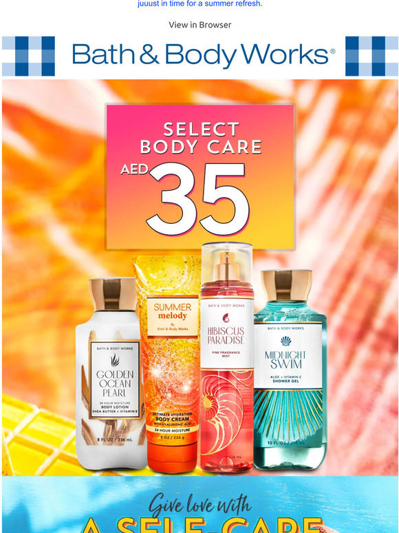Bath & Body Works UAE it's a good day for AED 35 Body Care... 😄 Milled