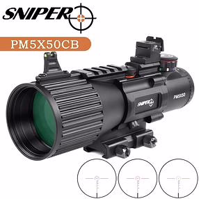 LS 5X50 CB Prism Scope, Red/Green/Blue Illuminated Prism Sight, Compact Prism Scope