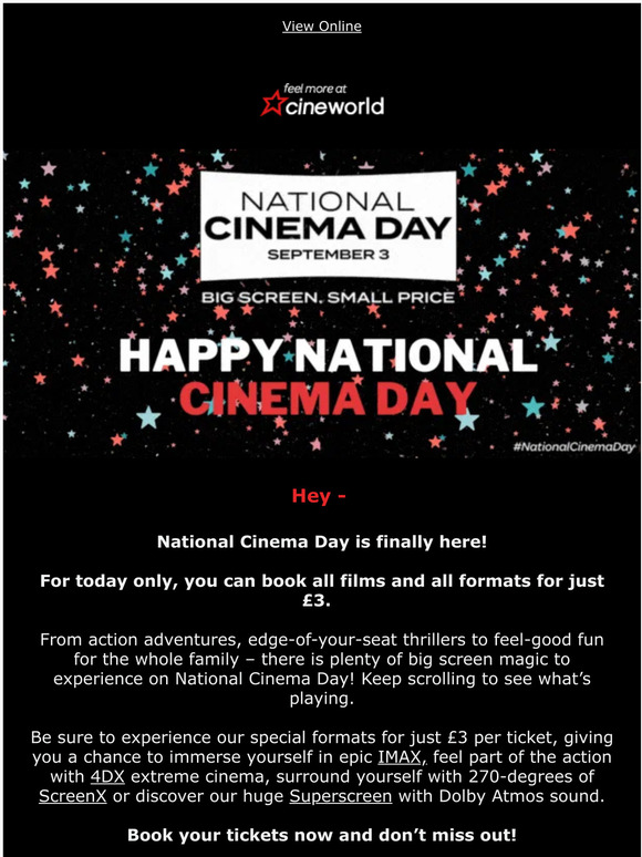 Cineworld National Cinema Day is finally here! Milled