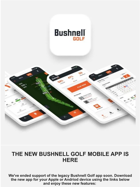 Download the new Bushnell Golf Mobile App