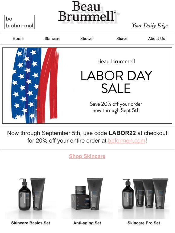 Shop Beau Brummell's Labor Day Sale
