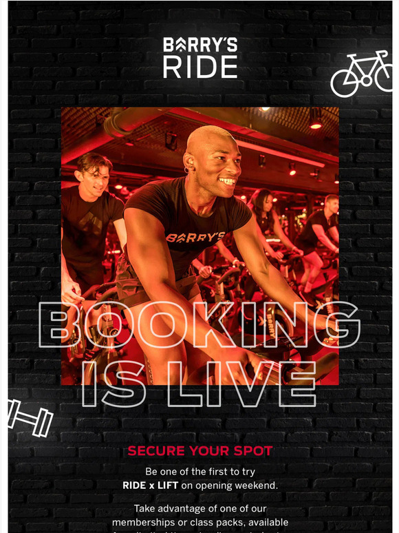 Barry's Boot Camp It’s time to RIDE x LIFT Milled