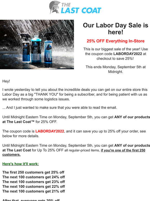 Labor Day Sale - Get 25% OFF NOW
