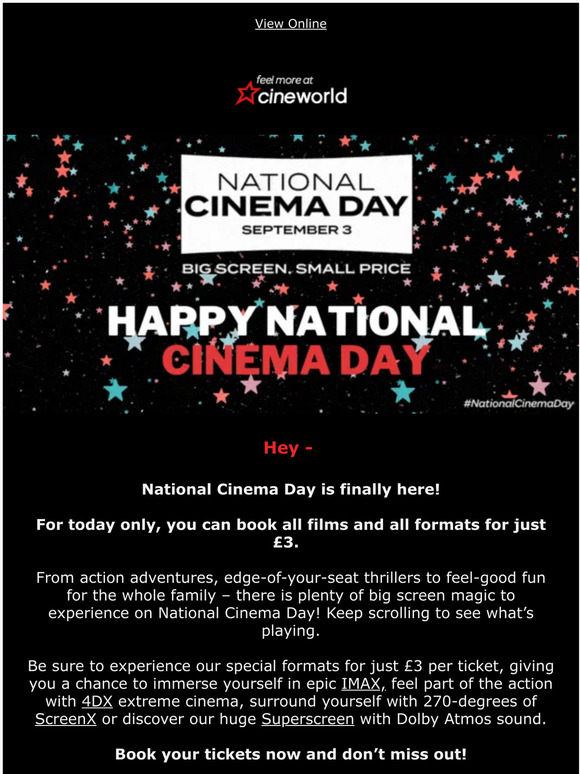 Cineworld National Cinema Day is finally here! Milled