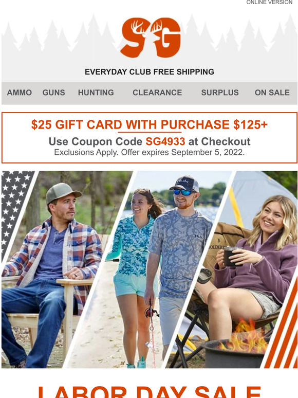 The Sportsman's Guide 3 Days Only Labor Day Sale Milled