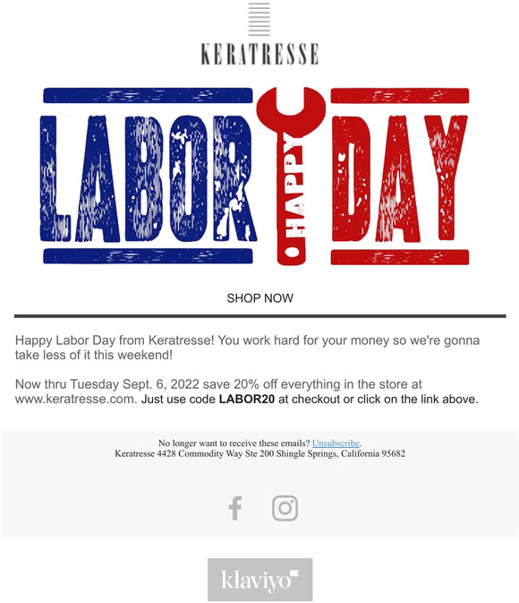 Save 20% Sitewide! Labor Day Sale On Now!