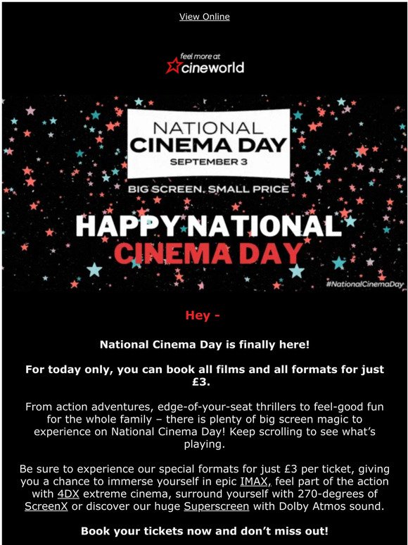 CineWorld National Cinema Day is finally here! Milled
