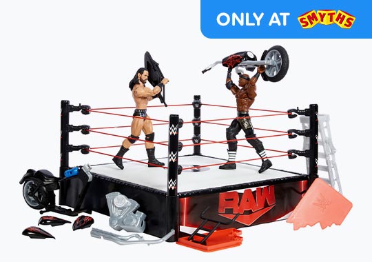 WWE Wrekkin' Crash 'N' Crush Superstar Ring & 3 action figures