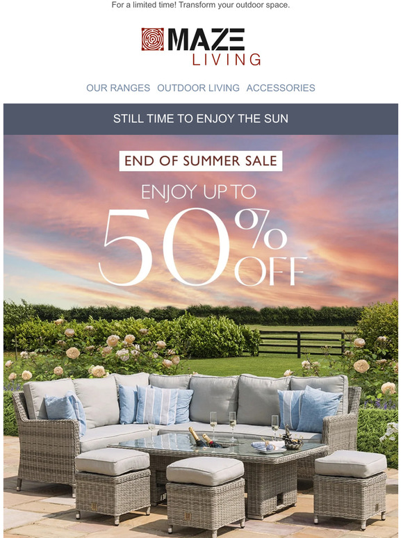 Maze Living End of Summer Sale - up to 50% off