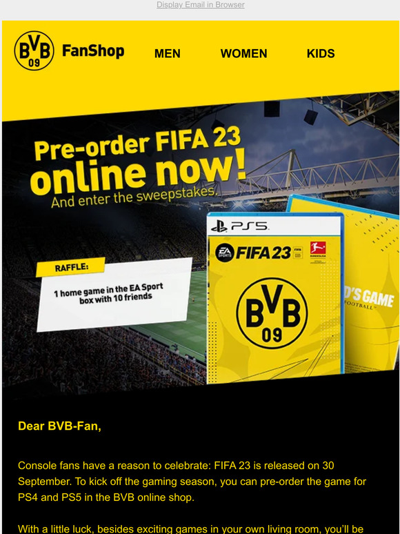 BVB Borussia Dortmund: Pre-Order FIFA 23 And Win Tickets To A Home Game ...