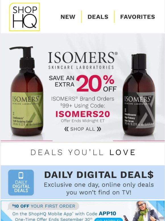 ShopHQ ISOMERS COUPON! Save an EXTRA 20 Today Only Milled