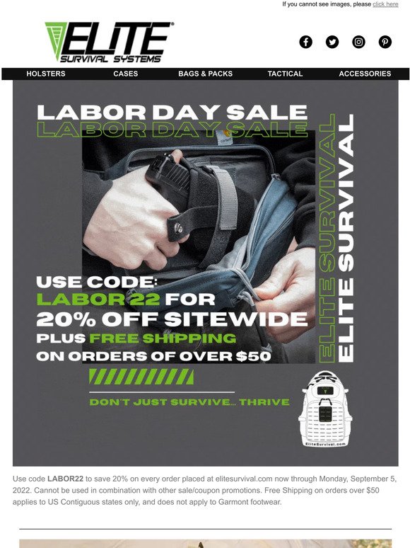 Don't miss out on our Labor Day Sale! - Save 20%